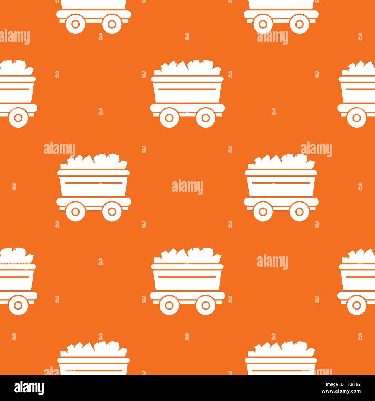 Mine cart pattern vector orange Stock Vector