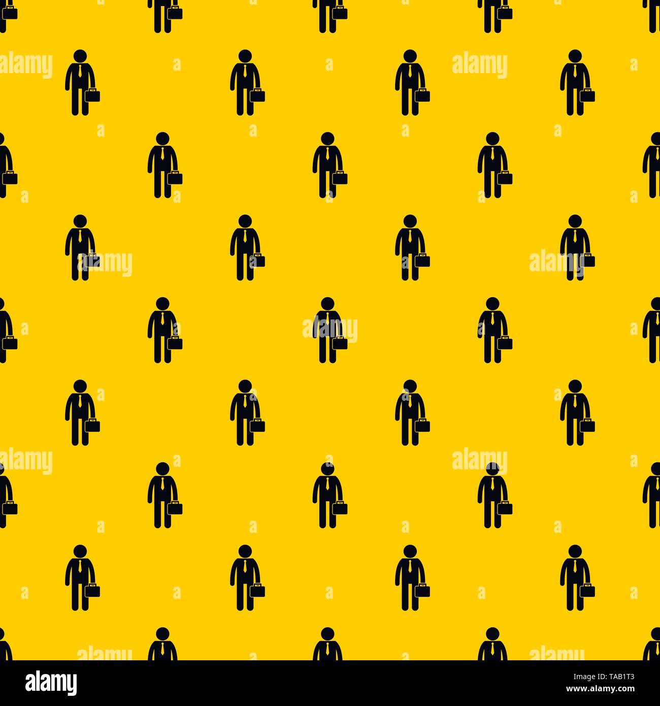 Businessman standing with his briefcase pattern vector Stock Vector