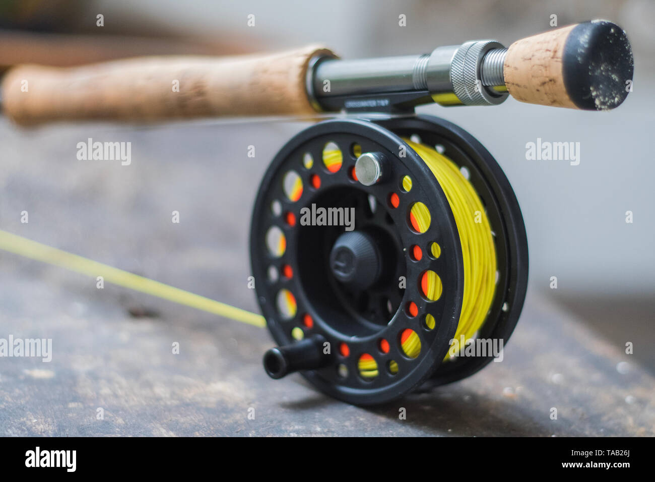 Saltwater fly fishing fly rod and reel Stock Photo