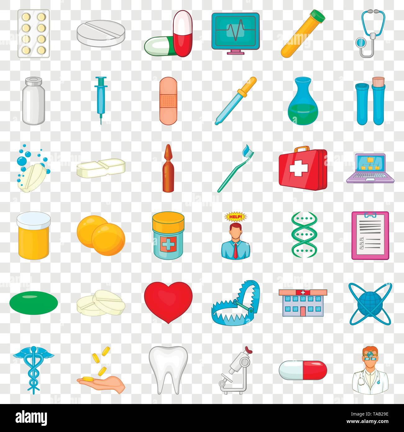 Hospital icons set, cartoon style Stock Vector Image & Art - Alamy