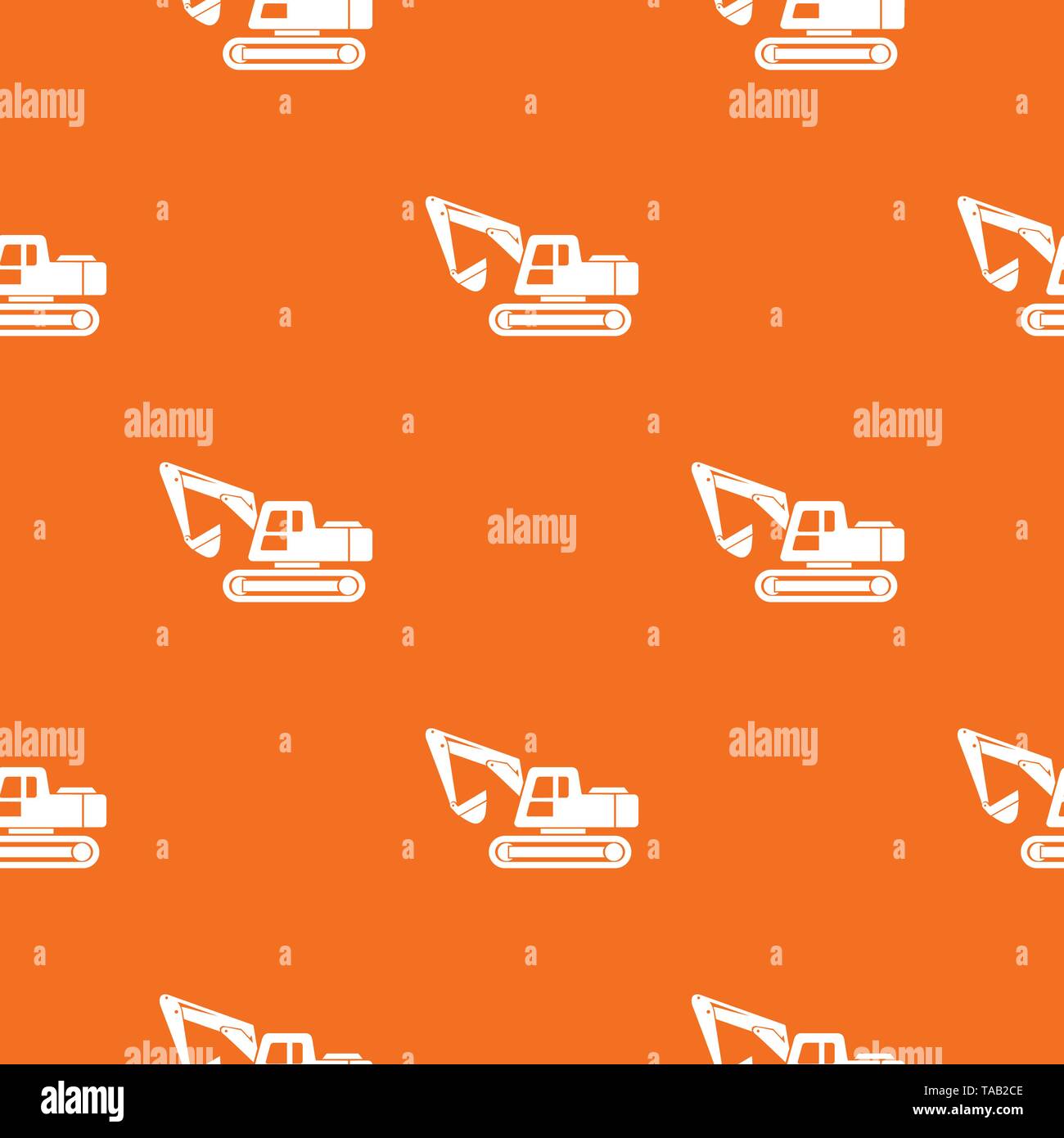 Digging machine pattern vector orange Stock Vector