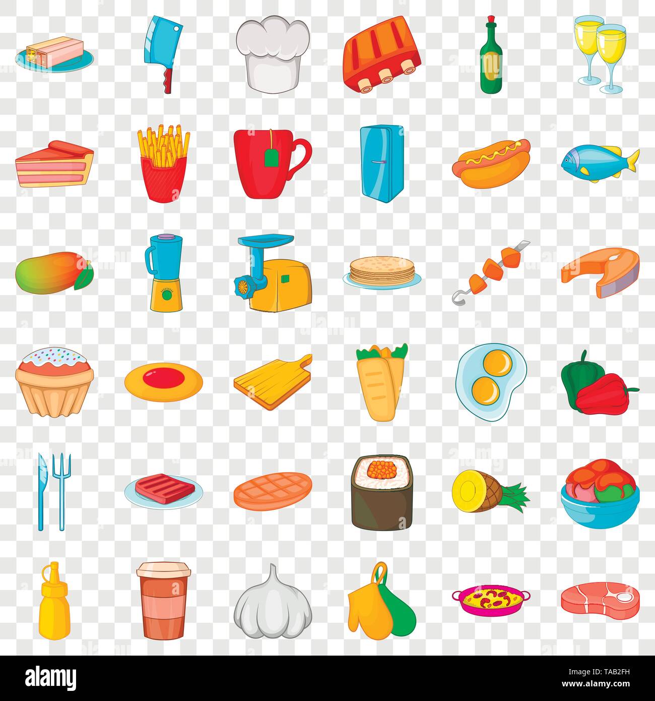 Chef cooker icons set, cartoon style Stock Vector Image & Art - Alamy