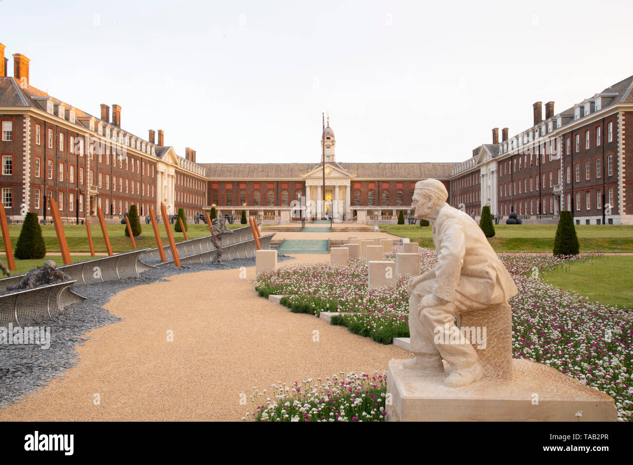 A memorial sculpture comemorating the 75th anniversary of D Day on the grounds of the Royal Hospital,  London, UK Stock Photo