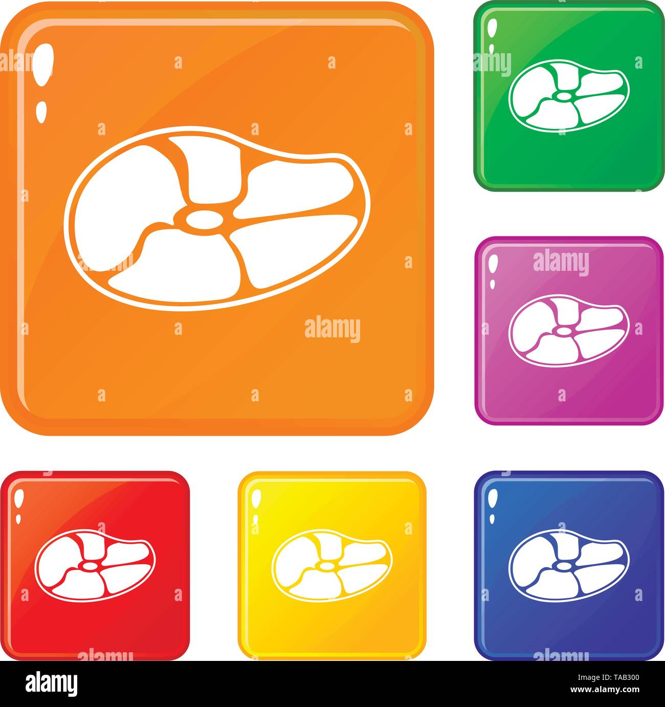 Steak icons set vector color Stock Vector Image & Art - Alamy