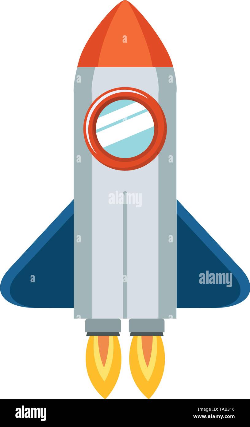 rocket taking off in white background Stock Vector Image & Art - Alamy