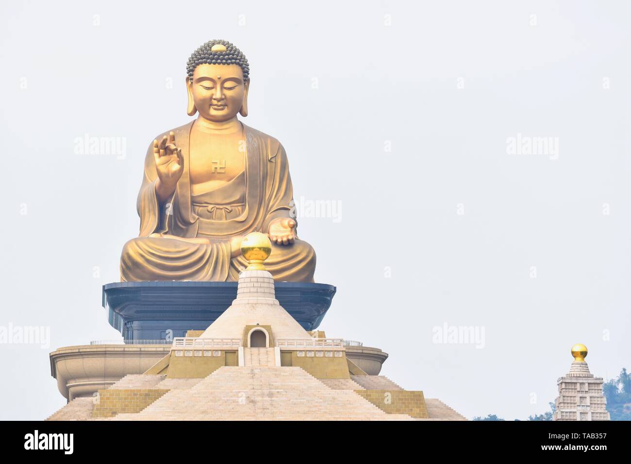 Giant Golden Buddha Statue at Fo Guang Shan Buddha Museum in Kaohsiung