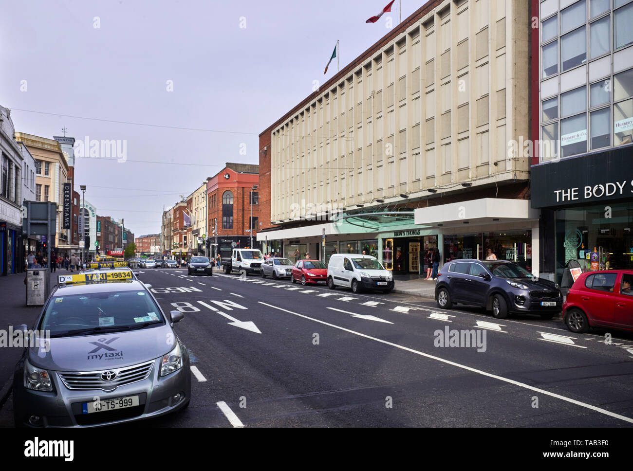 Shops in O’Connell Street Limerick, Ireland Stock Photo