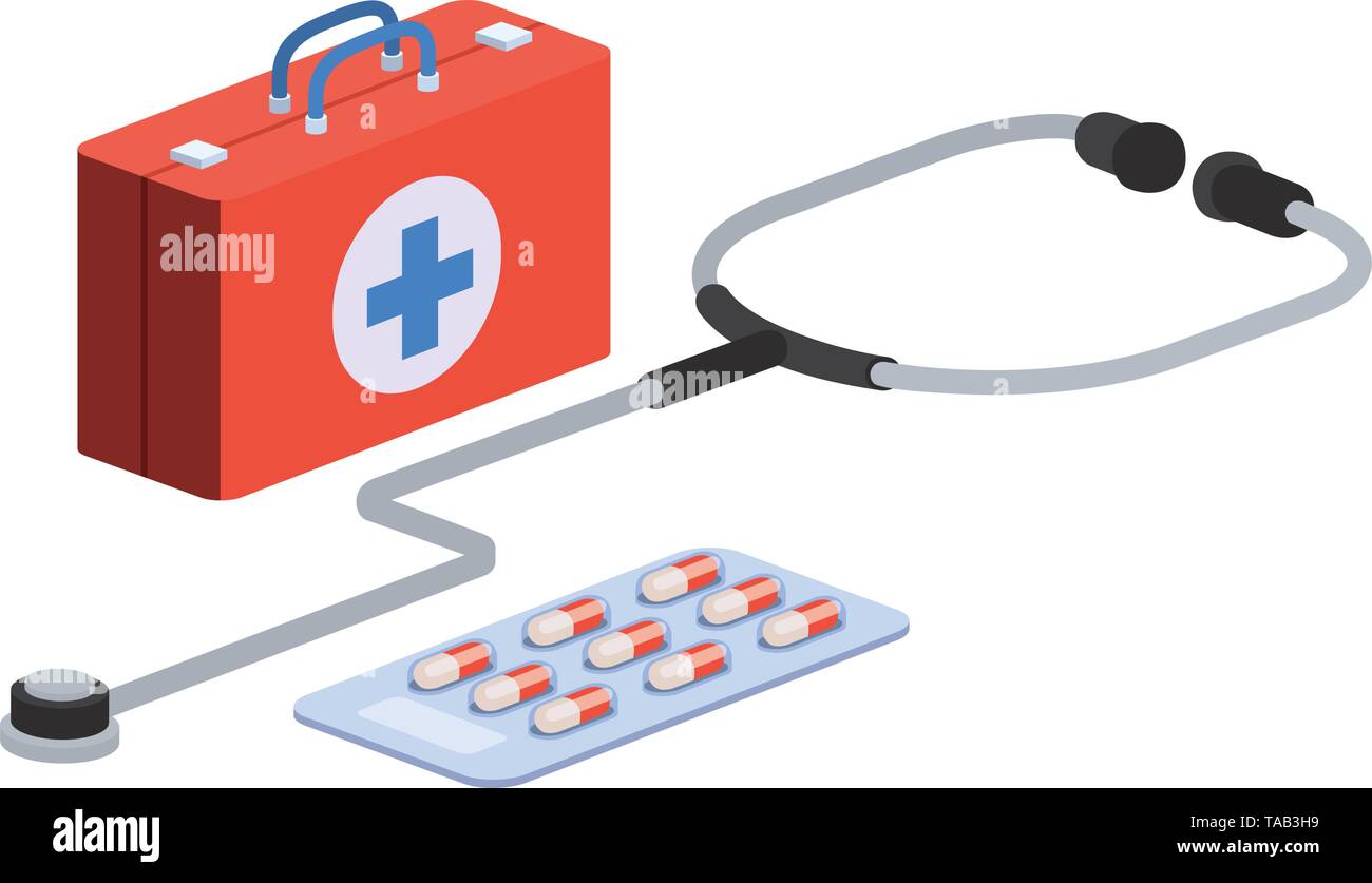 first aid kit on white background Stock Vector Image & Art - Alamy