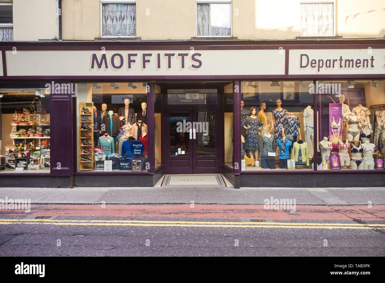 Moffitts gentlemans and ladies outfitters ship in the centre of Sligo, Ireland Stock Photo
