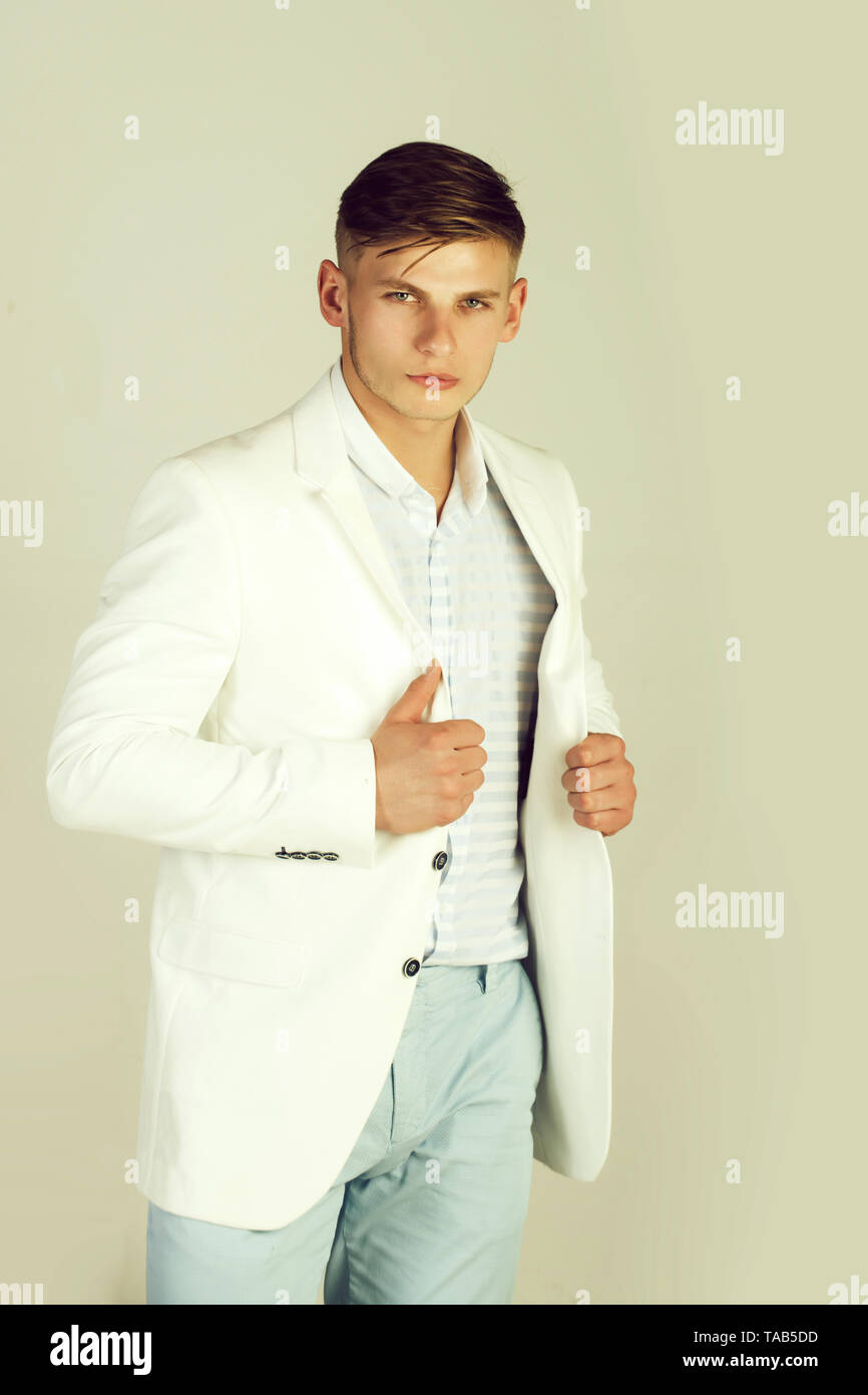 Man wearing casual suit Stock Photo