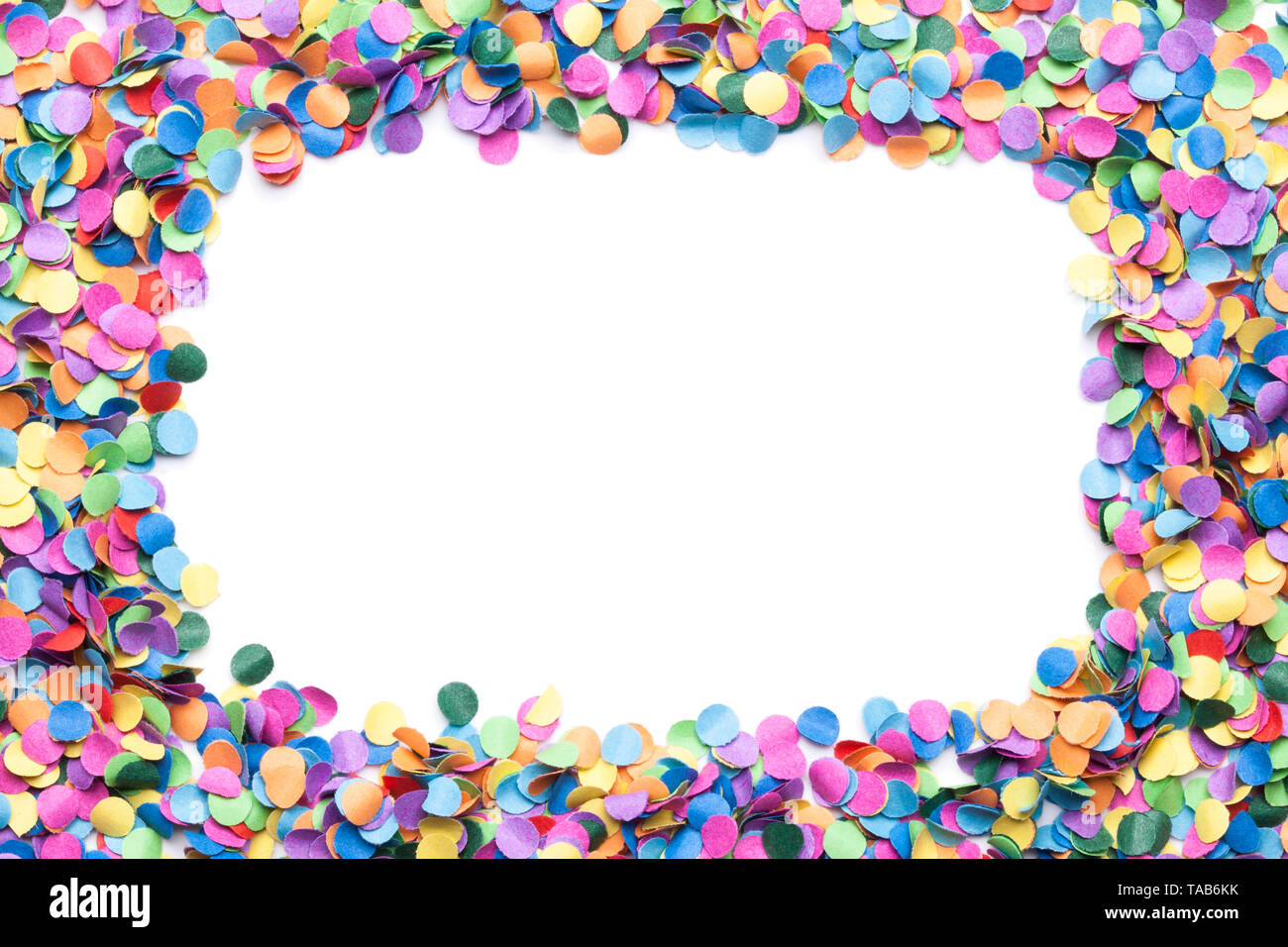 colorful confetti on white background Stock Photo