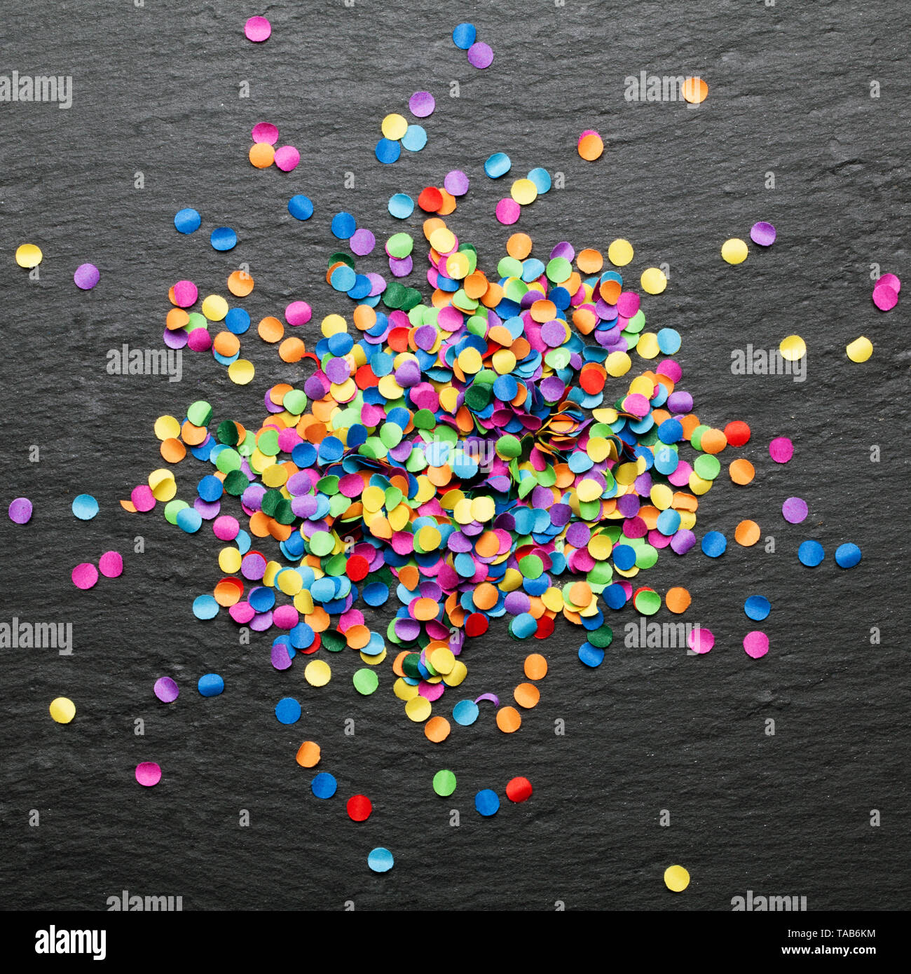 confetti colorful background with blackboard Stock Photo