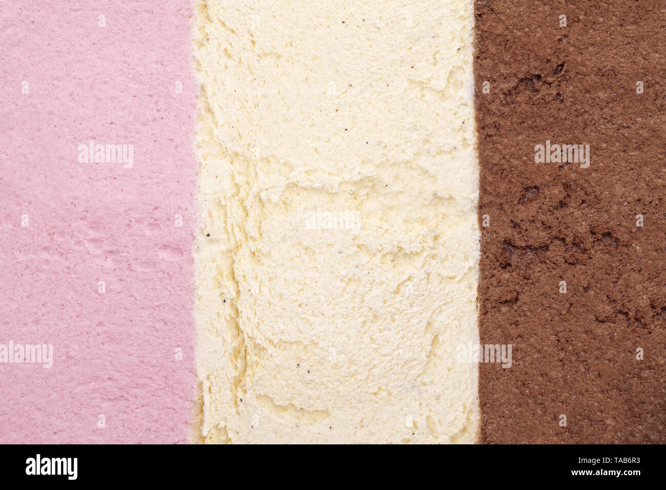 ice cream background with strawberry, vanilla and chocolate Stock Photo