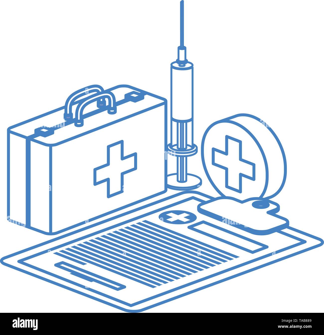 first aid kit on white background Stock Vector Image & Art - Alamy
