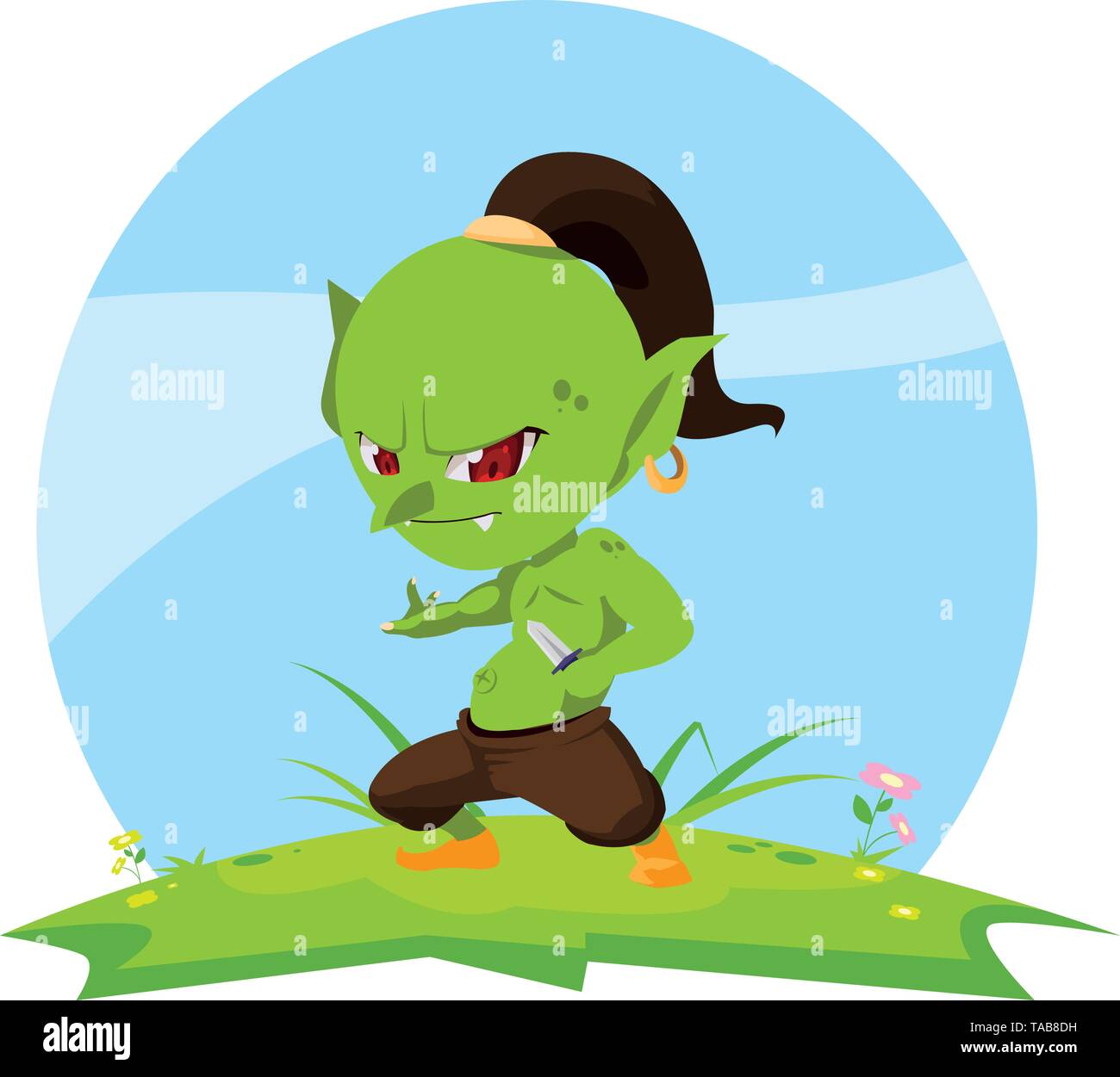 ugly troll in the camp magic character vector illustration design Stock ...