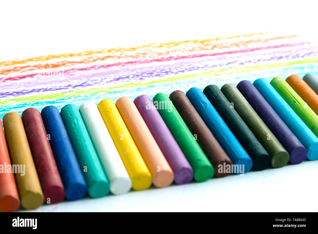 Crayon pastel on white background Stock Photo Alamy