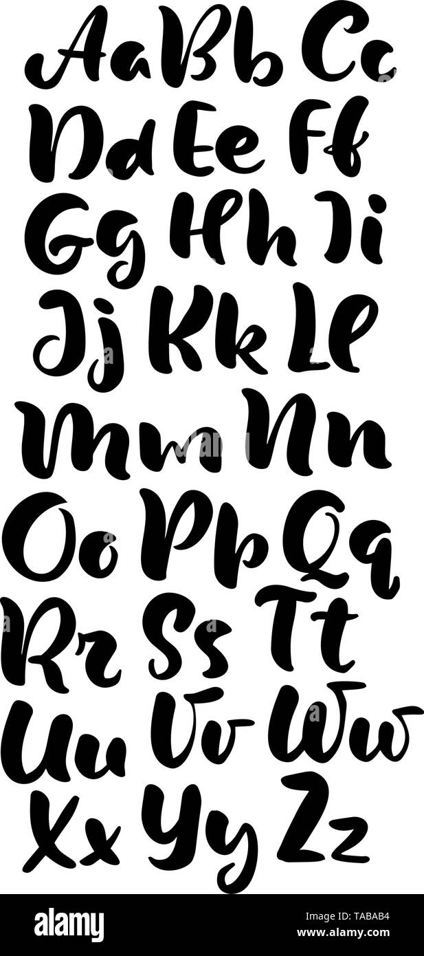 hand lettering alphabet design, handwritten brush script modern ...