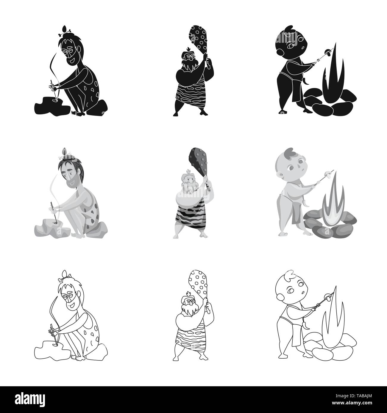Vector design of evolution and prehistory logo. Set of evolution and ...