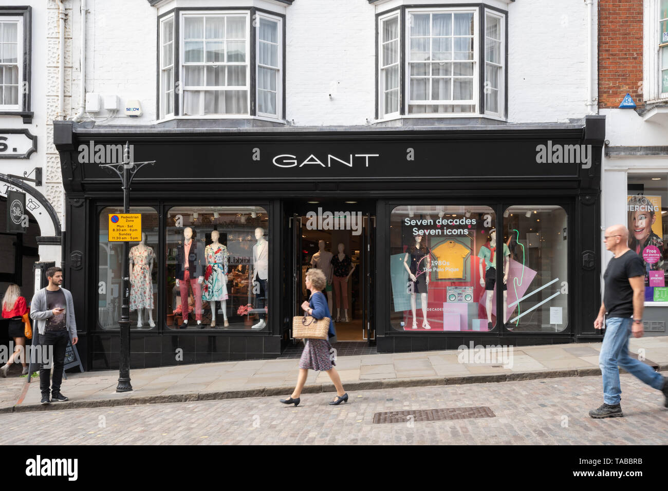 Gant shop, exterior of the clothing store on the high street in Guildford town centre, Surrey, UK Stock Photo