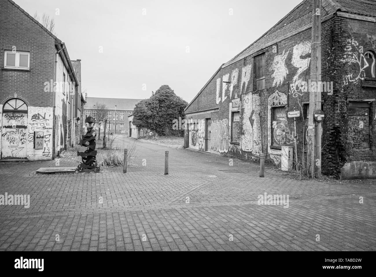 Abandoned town of Doel in Belgium Stock Photo