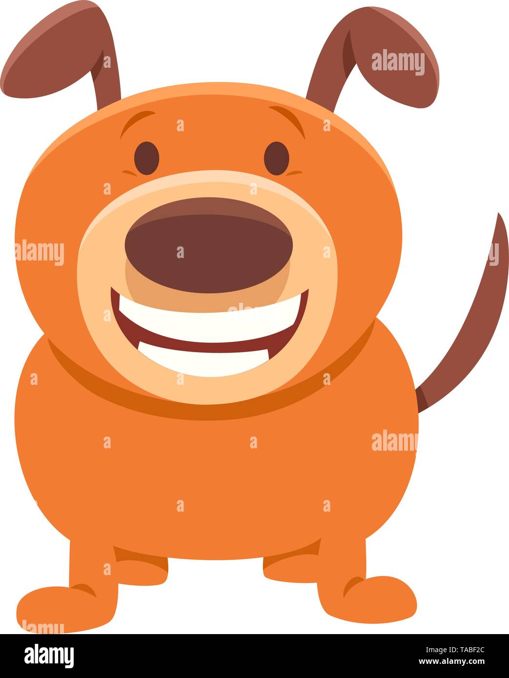 Cartoon Illustration of Happy Brown Dog or Puppy Funny Animal Character ...
