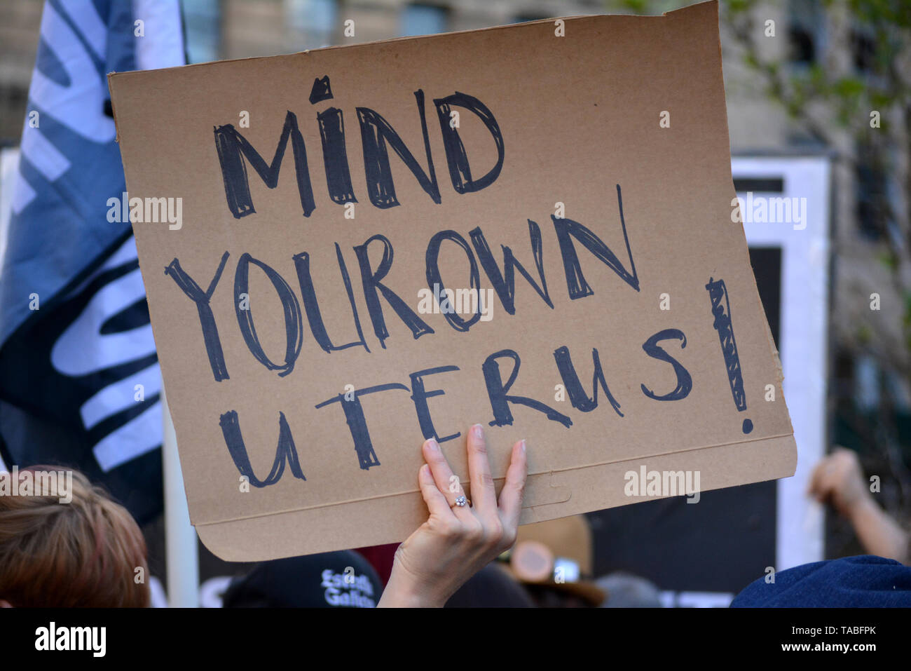People in New York City protesting abortion bans sweeping across parts of the United States Stock Photo