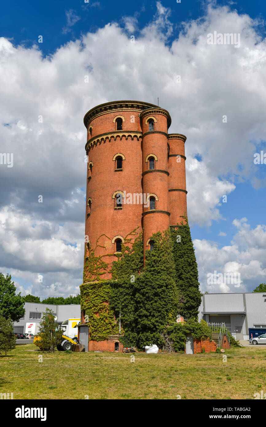Old water tower on the former gasworks, Gaussstrasse, Charlottenburg, Berlin, Germany, Alter Wasserturm auf dem ehemaligen Gaswerk, Gaußstraße, Deutsc Stock Photo