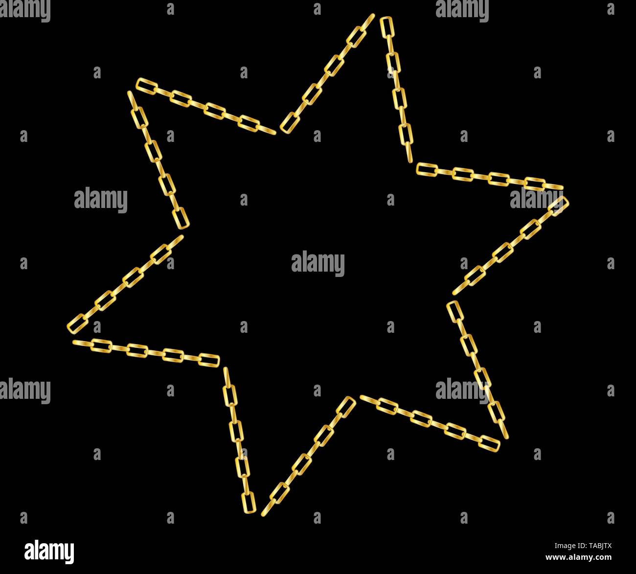 Golden Chain Collection Line, Link and Broken Symbol of Security and