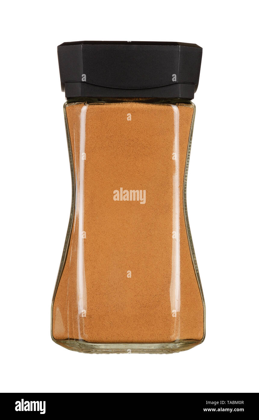 Instant coffee jar isolated on white background. With clipping path