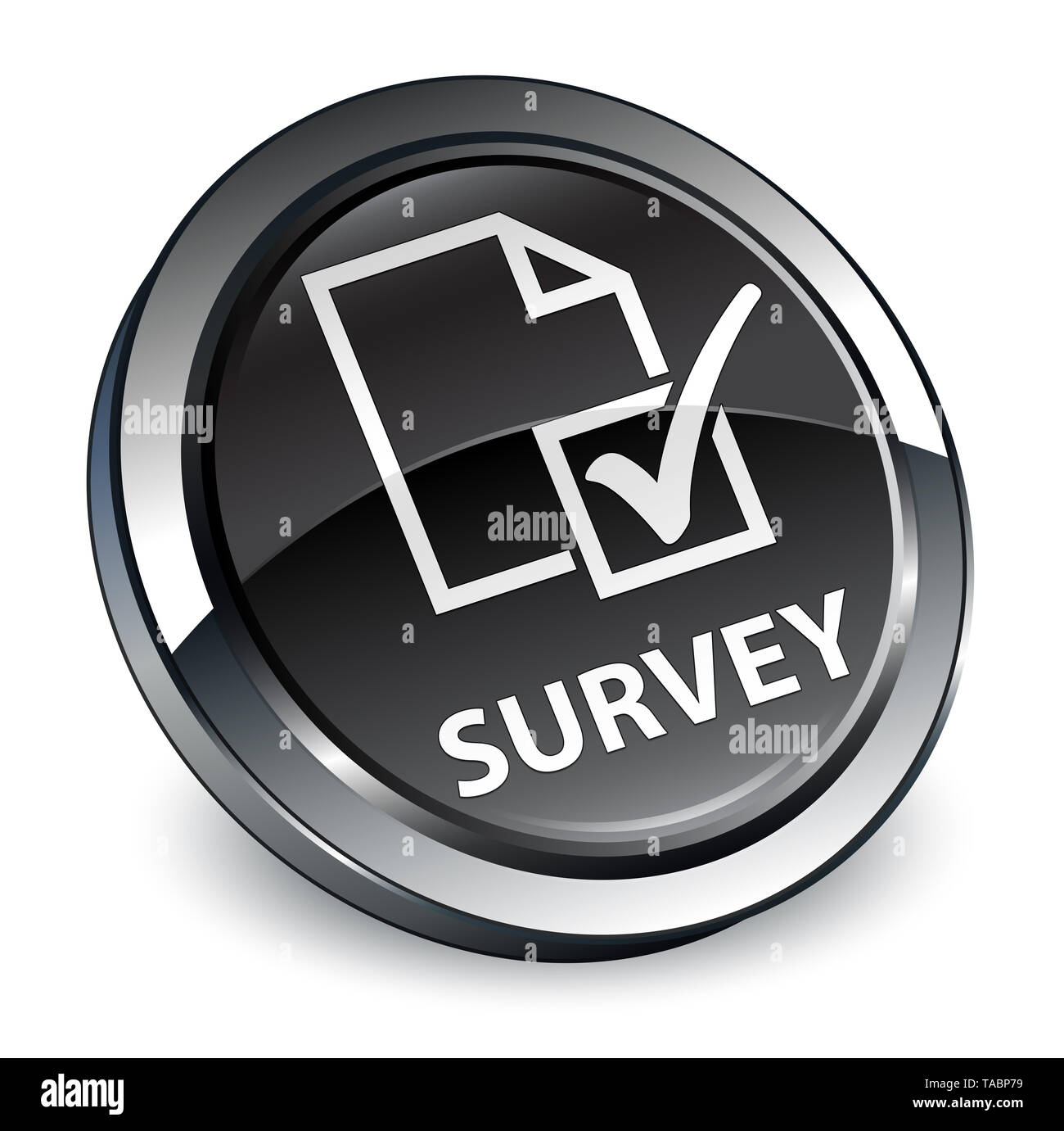 Survey isolated on 3d black round button abstract illustration Stock ...
