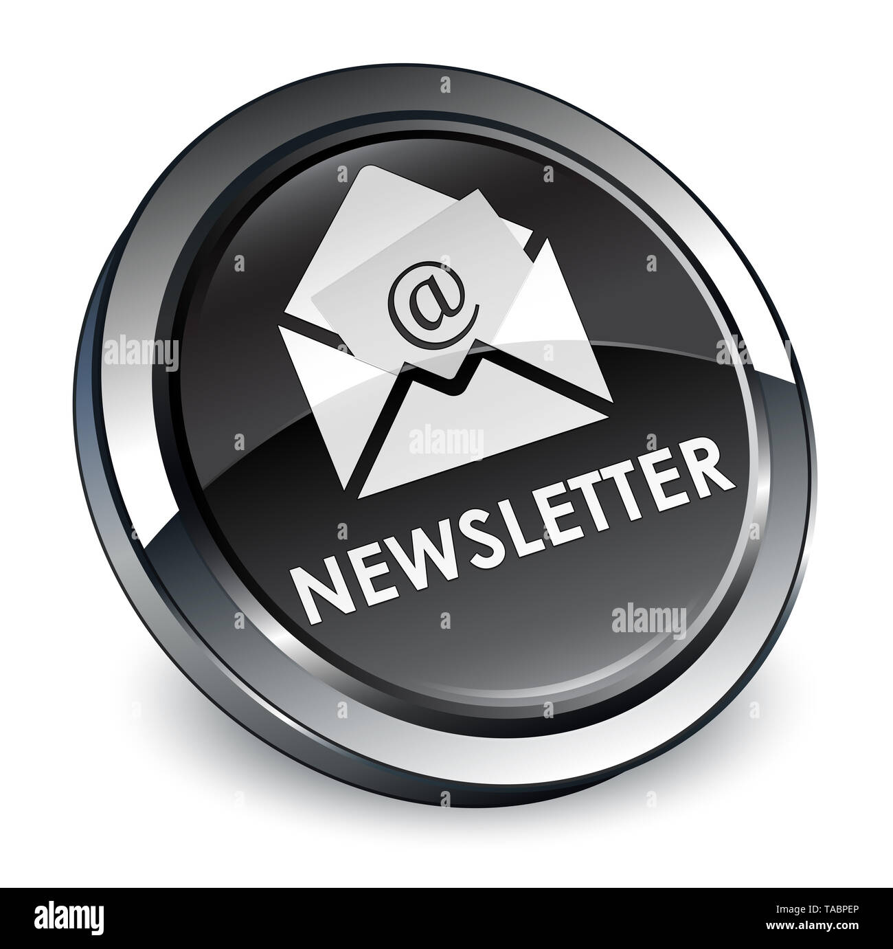 Read Newsletter Button Newsletter isolated on 3d black round button abstract illustration ...