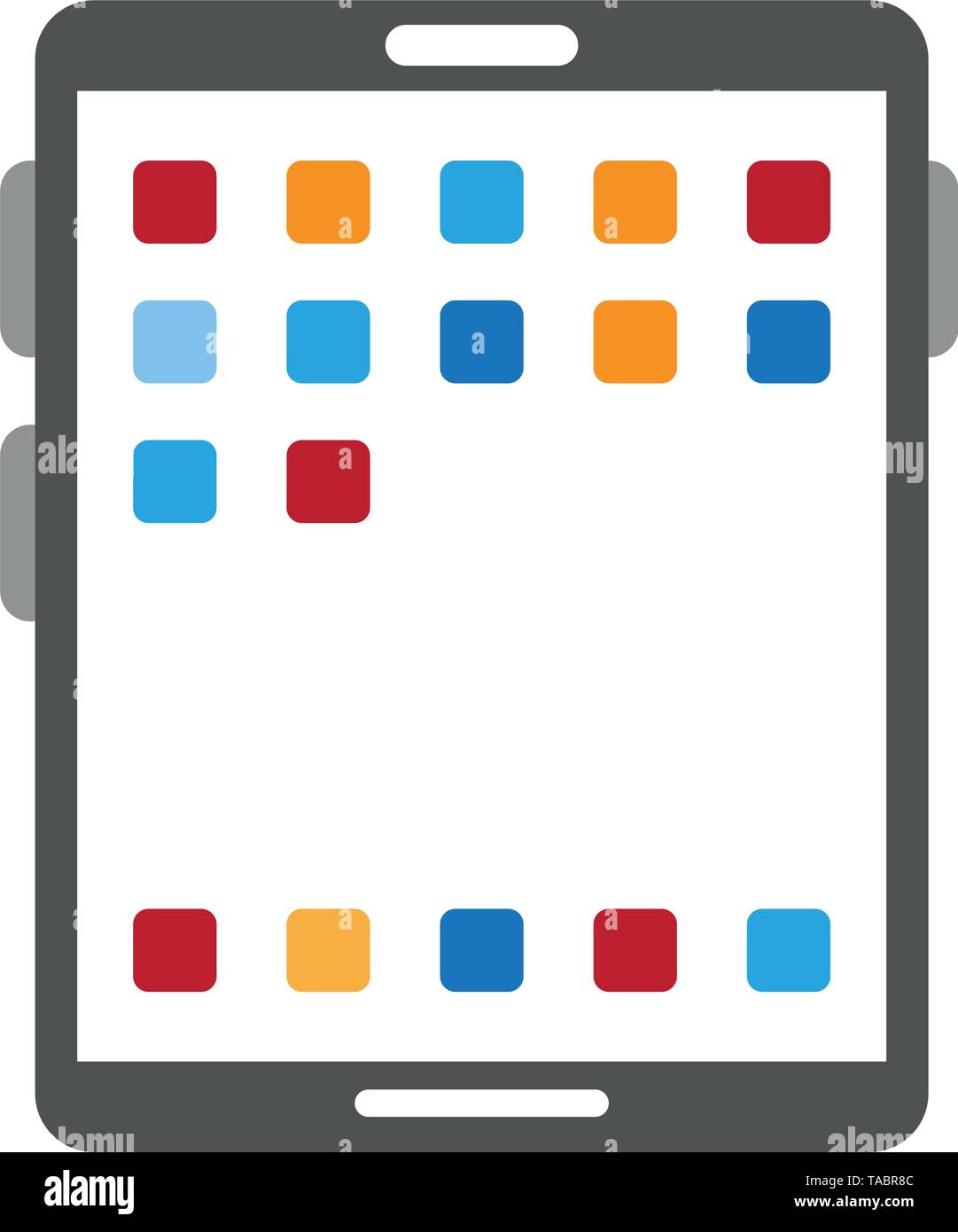 Tablet with applications menu symbol Stock Vector