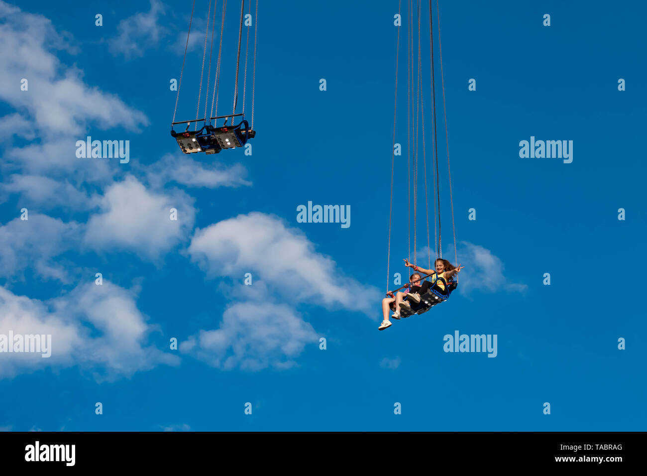 Orlando, Florida. May 16, 2019. People enjoying Orlando Star Flyer. It