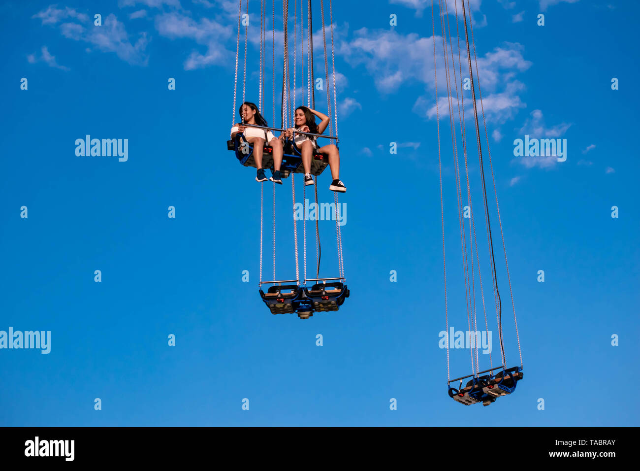 Orlando, Florida. May 16, 2019. People enjoying Orlando Star Flyer. It