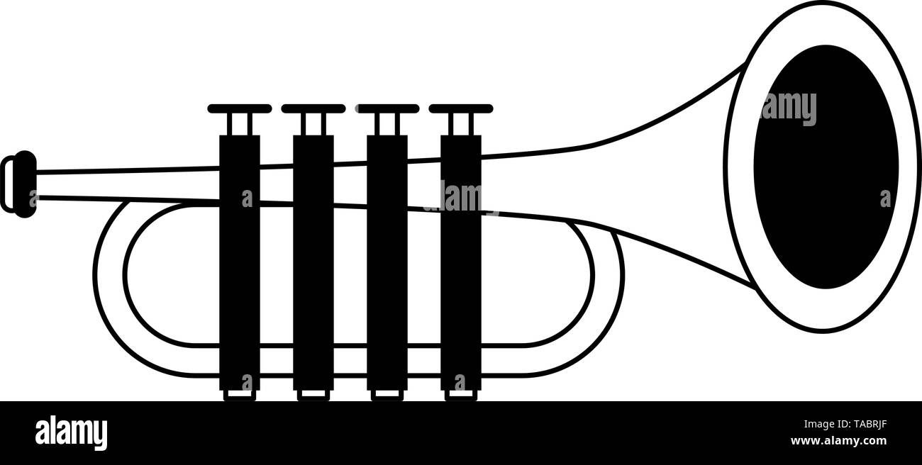 Trumpet music instrument cartoon isolated Stock Vector Image & Art Alamy