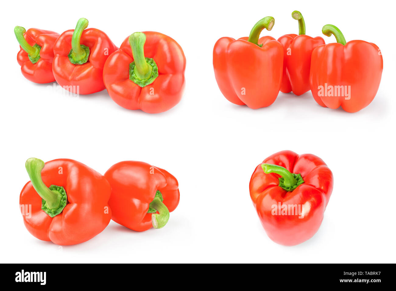 Collection of paprika isolated on a white background cutout Stock Photo