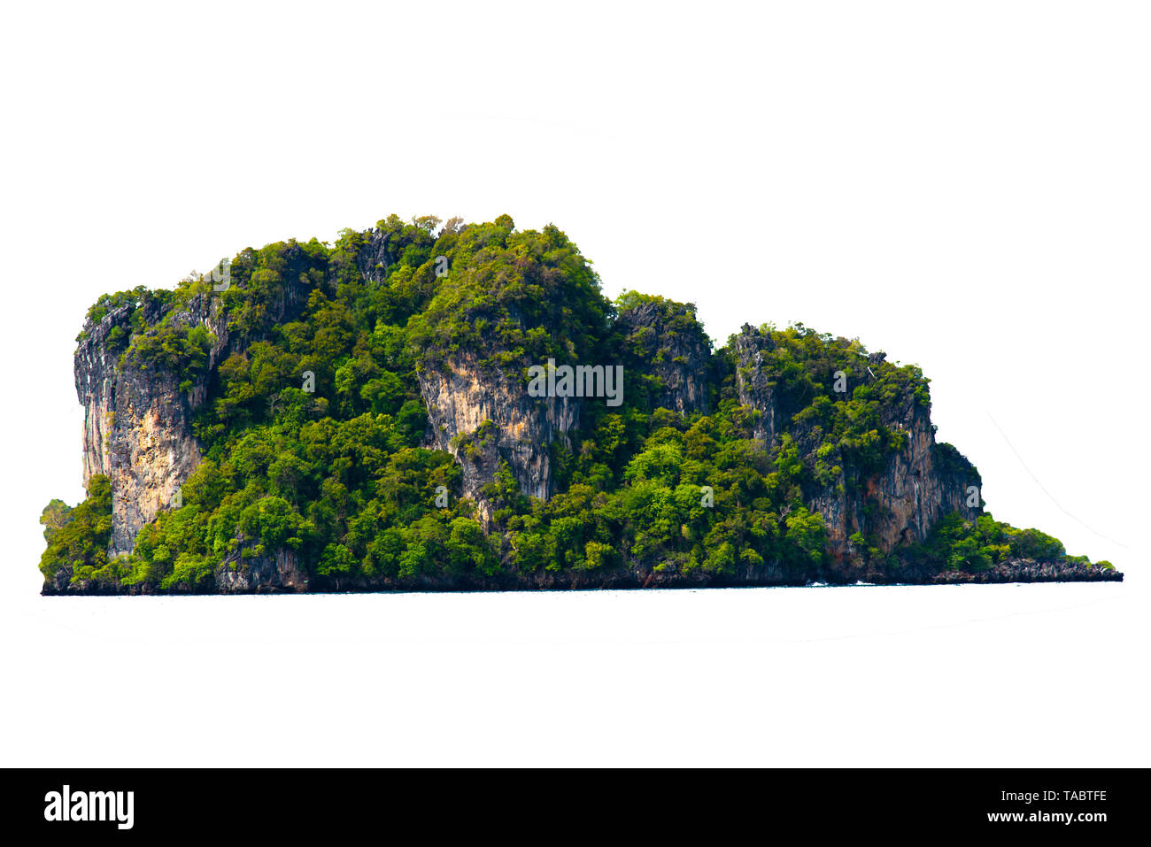 Separate the islands in the sea on a white background. Pig Island Room, Krabi Province Stock Photo