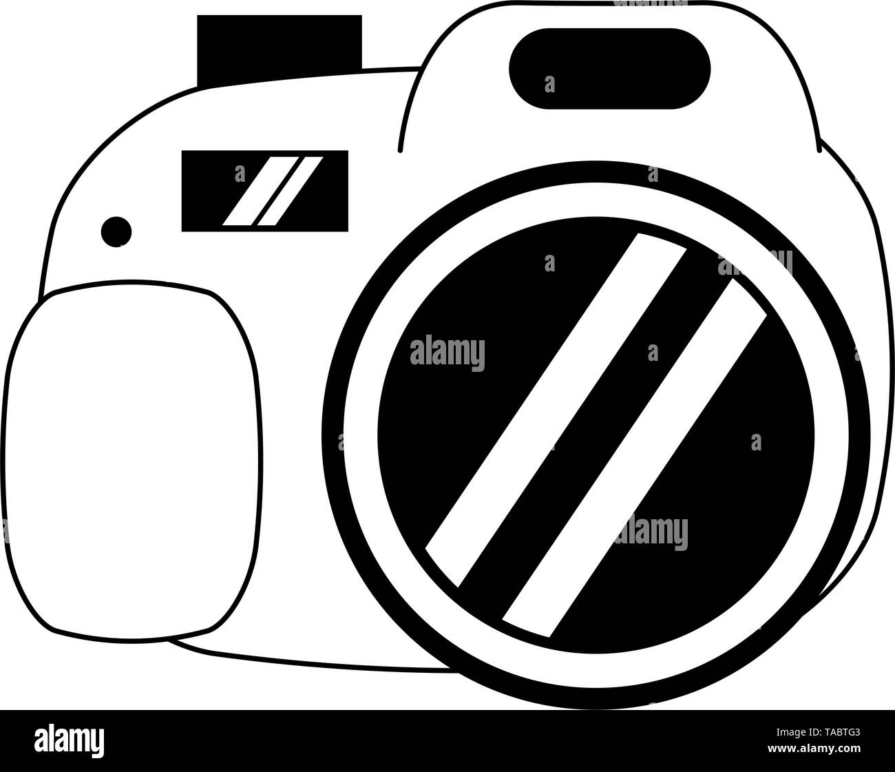 Photographic camera symbol isolated in black and white Stock Vector ...