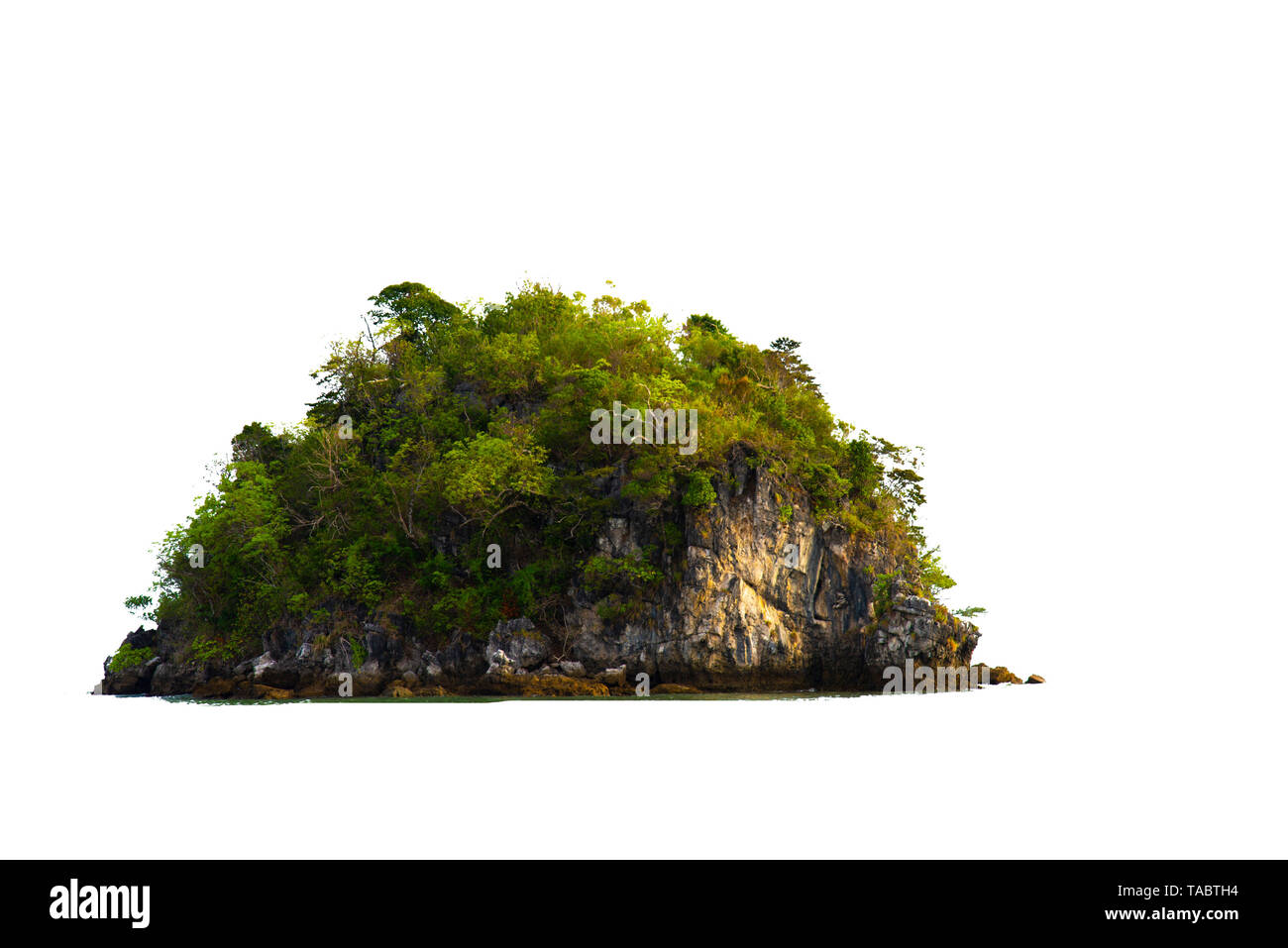 Separate the islands in the sea on a white background. Pig Island Room, Krabi Province Stock Photo