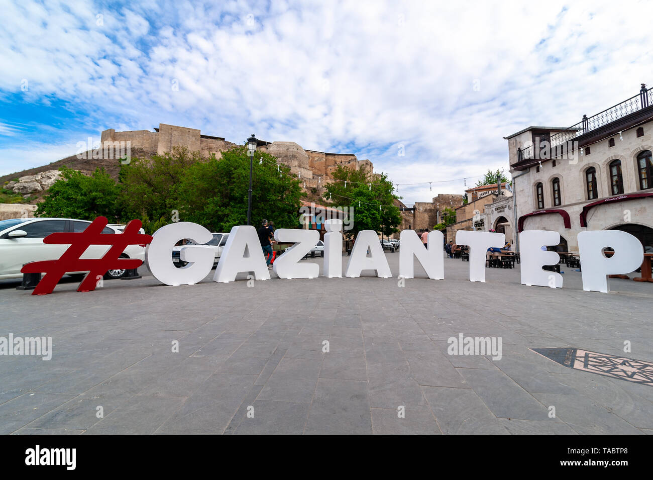 Gaziantep City Name Hashtag Sculpture Near By The Antep Castle Gaziantep Province In The Western Part Of Turkey S Southeastern Anatolia Region Stock Photo Alamy