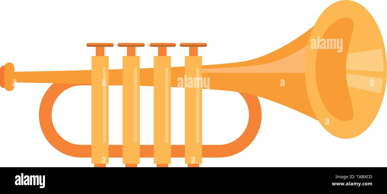 Trumpet music instrument cartoon isolated vector illustration Stock Vector  Image & Art - Alamy