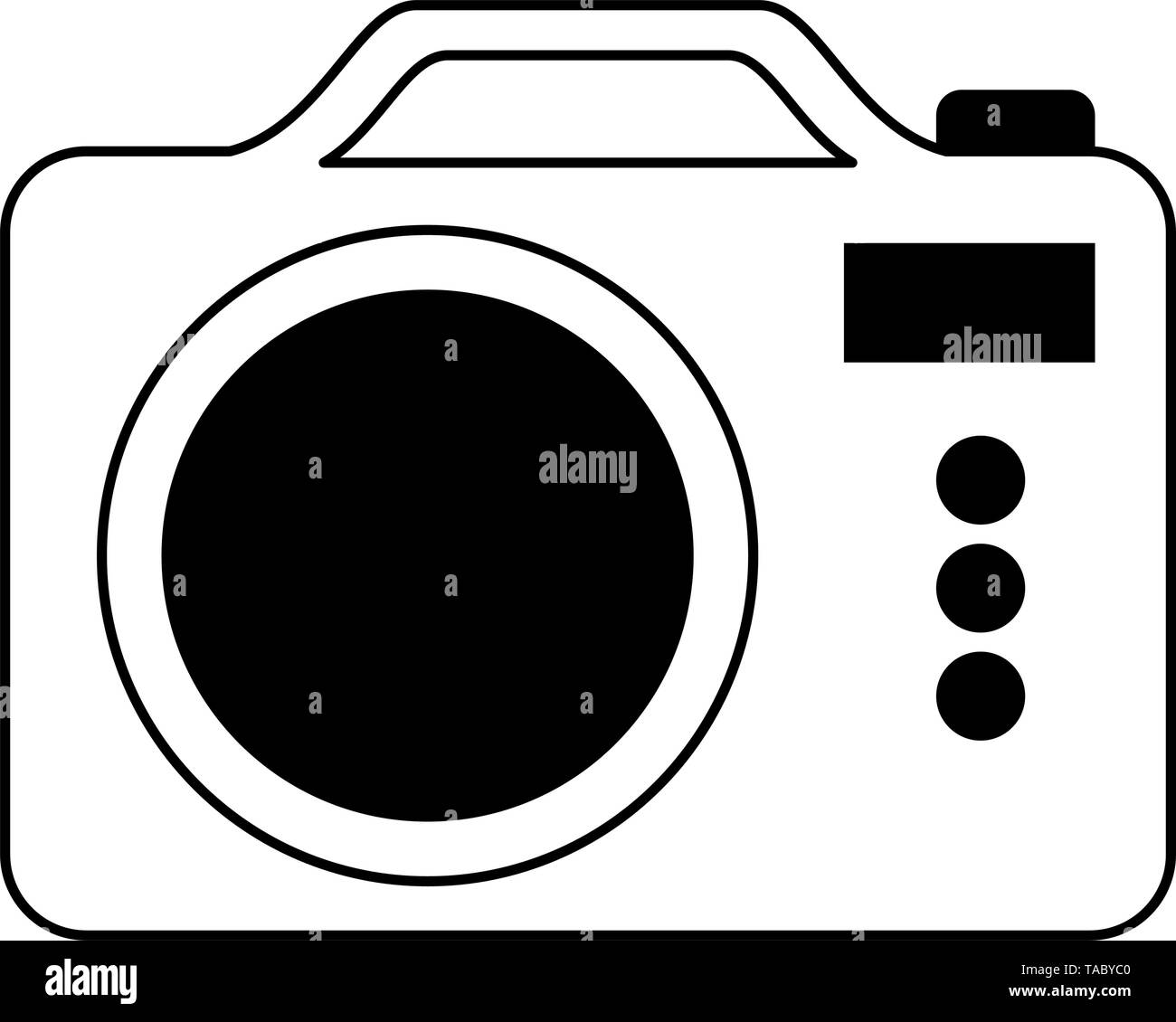 Vintage photographic camera device isolated in black and white Stock ...