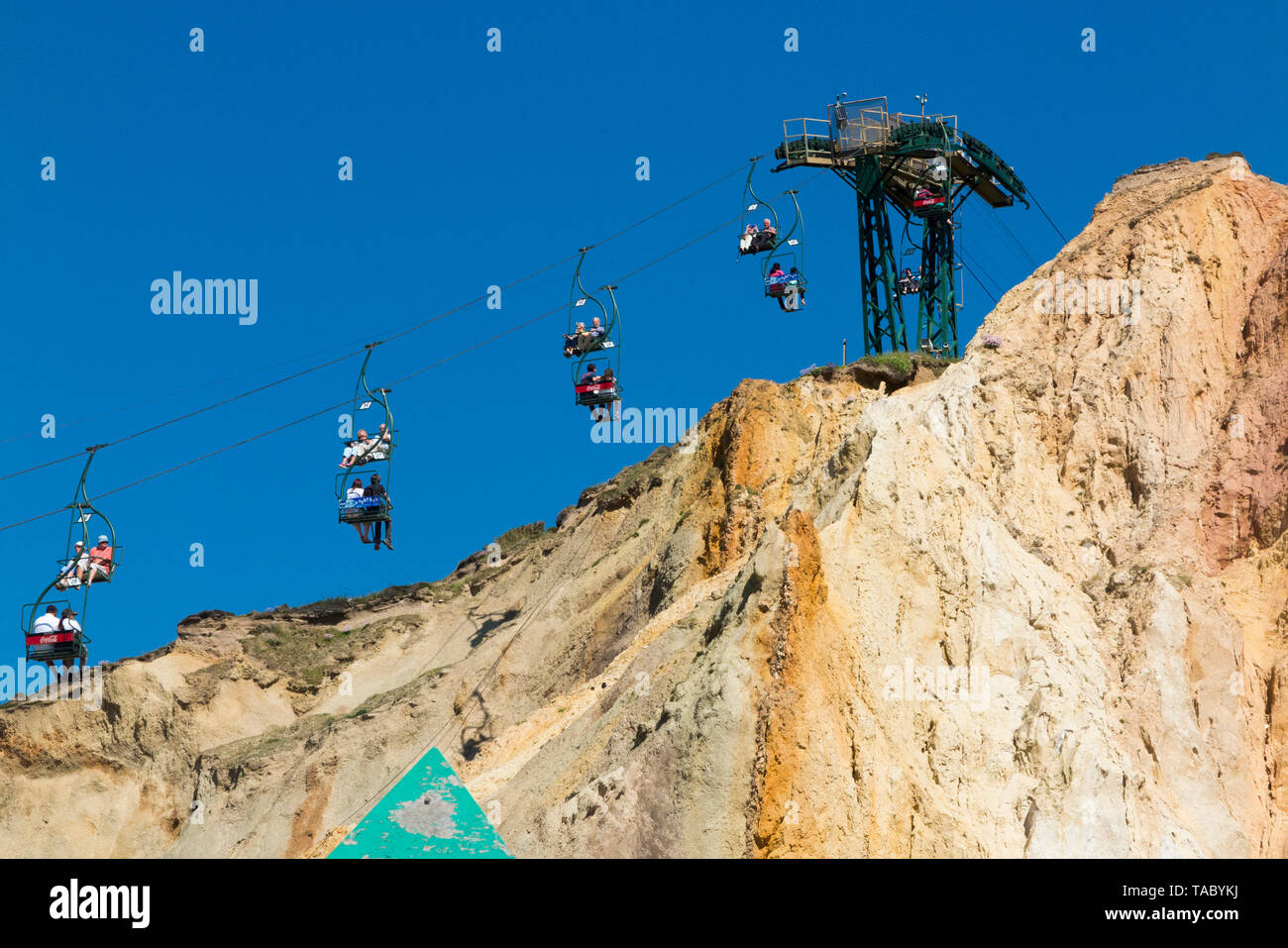 Needles Chairlift. Entrance is at the top of the cliffs above Alum Bay Cliffs. Chairlift takes