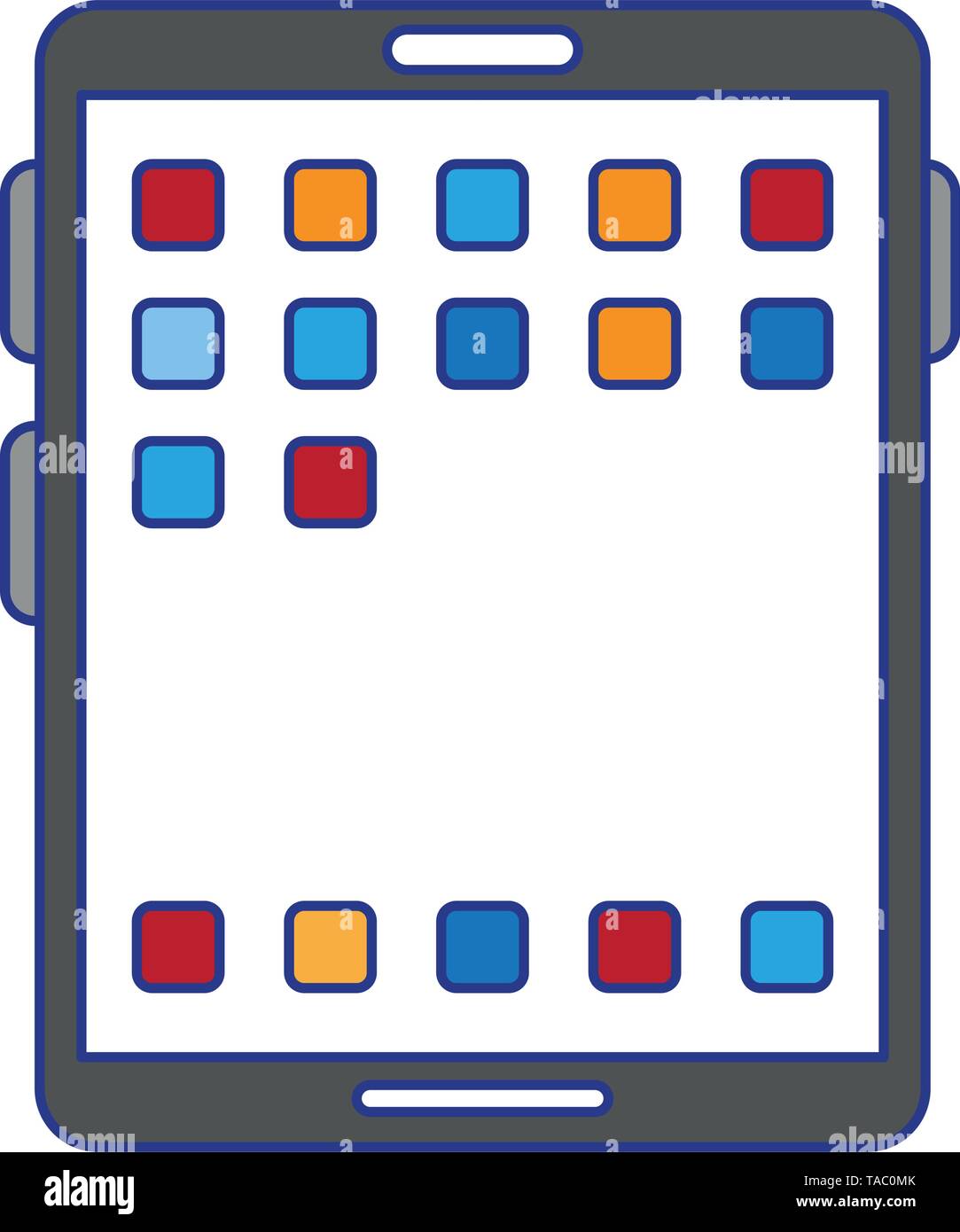 Tablet with applications menu symbol Stock Vector