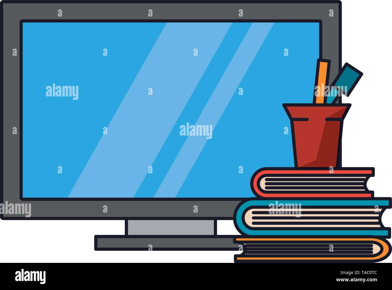 Pens white screen Stock Vector Images - Alamy