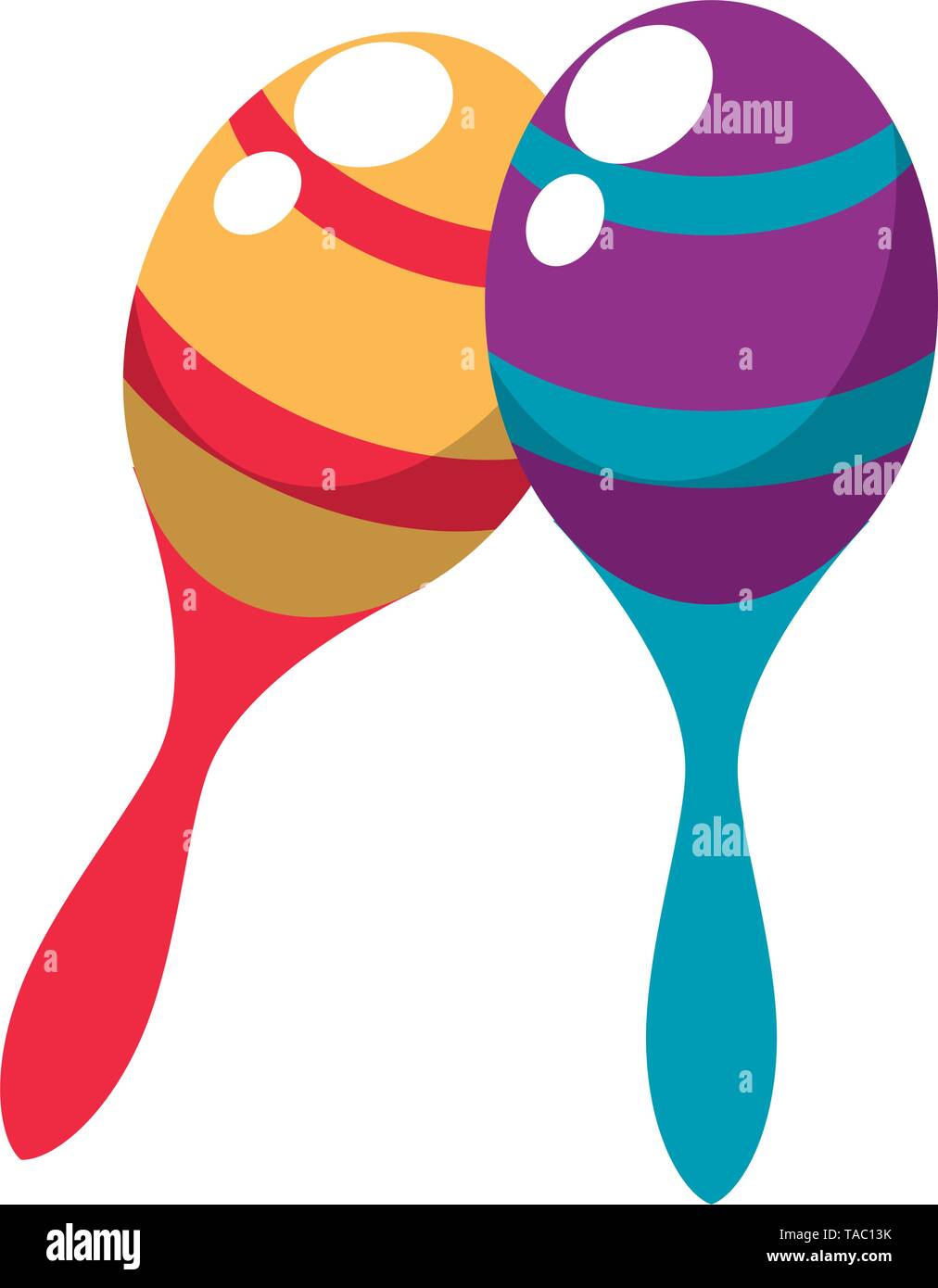 Maracas music instrument cartoon isolated vector illustration Stock