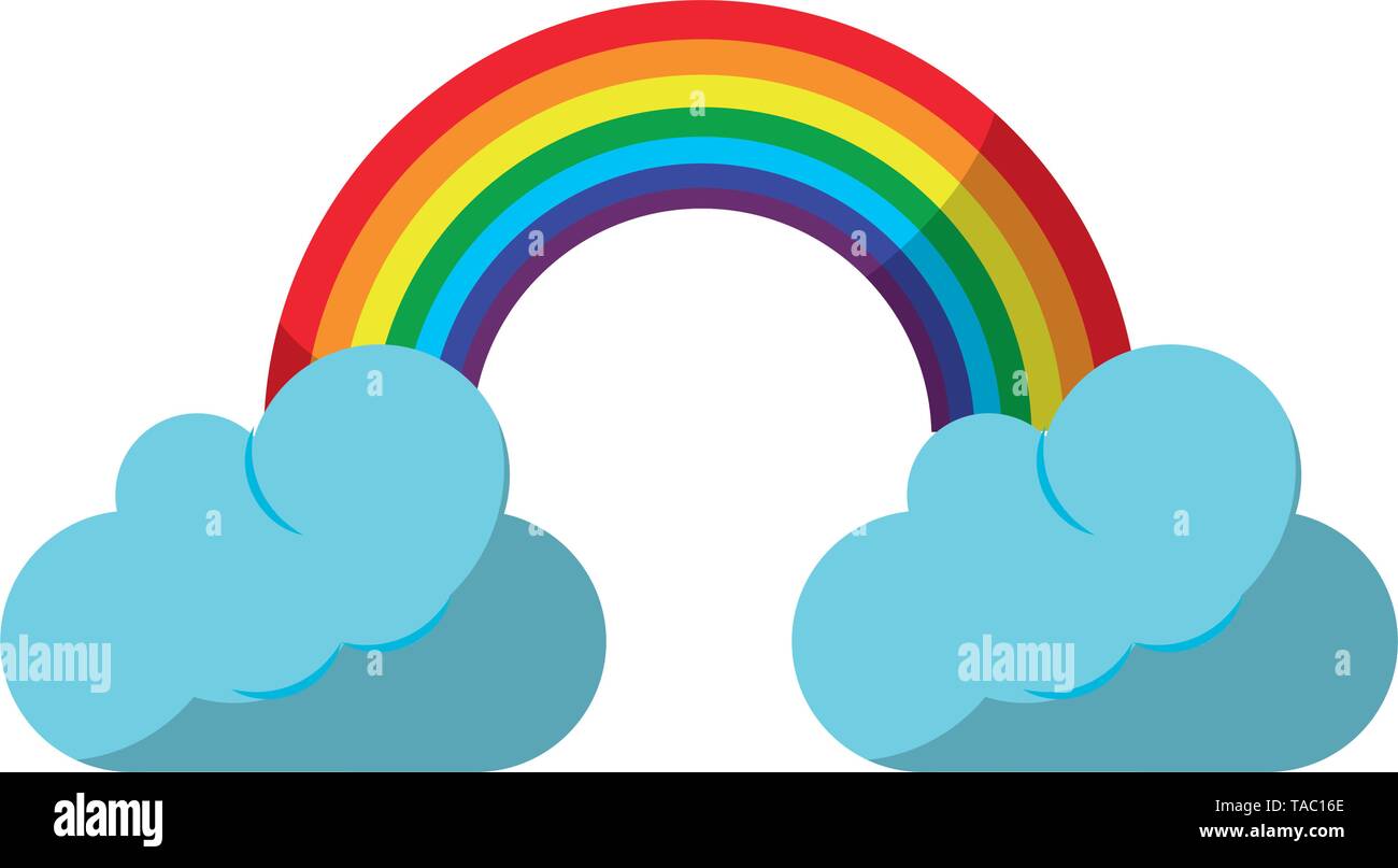 Clouds with rainbow cartoon isolated Stock Vector Image & Art - Alamy