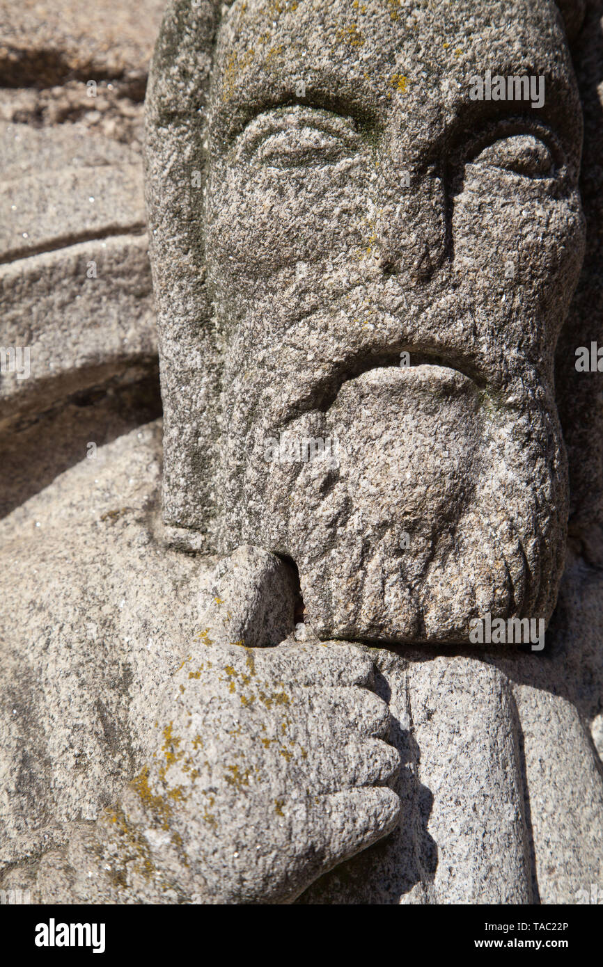 old man stone carving statue Stock Photo Alamy