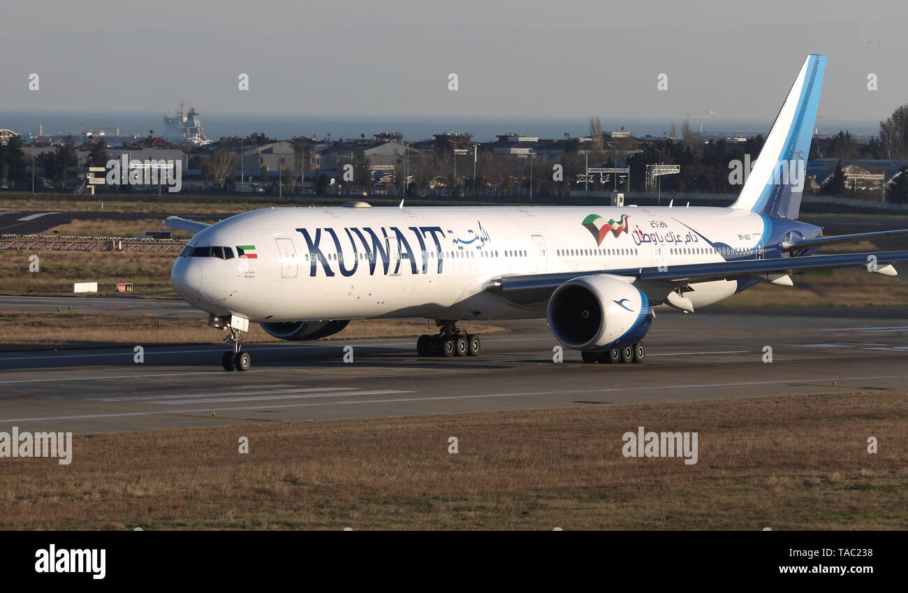 ISTANBUL, TURKEY DECEMBER 08, 2018 Kuwait Airways Boeing 777369ER