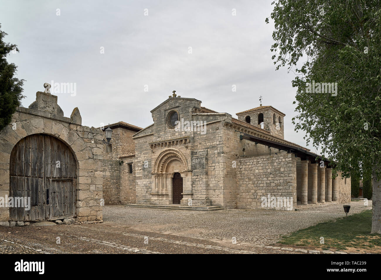 Church of Santa María is a Catholic temple located in the town of Wamba, province of Valladolid, Castilla y León, Spain. Stock Photo